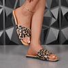 Fashion 2025 Summer Open Toe Women's Slippers Fashion Daily New Leopard Print Plus Size Light Soft Bottom Best Seller Flat Slippers
