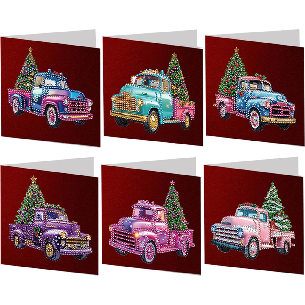 12Pcs Christmas DIY Diamond Art Greeting Cards with Envelopes Diamond Art Painting Greeting Card Kit for Holiday Blessings