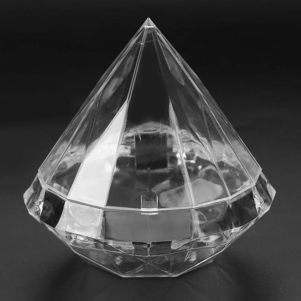 12pcs Candies Box Diamond Shaped Clear Jar Transparent Plastic Candy Storage Box For Home