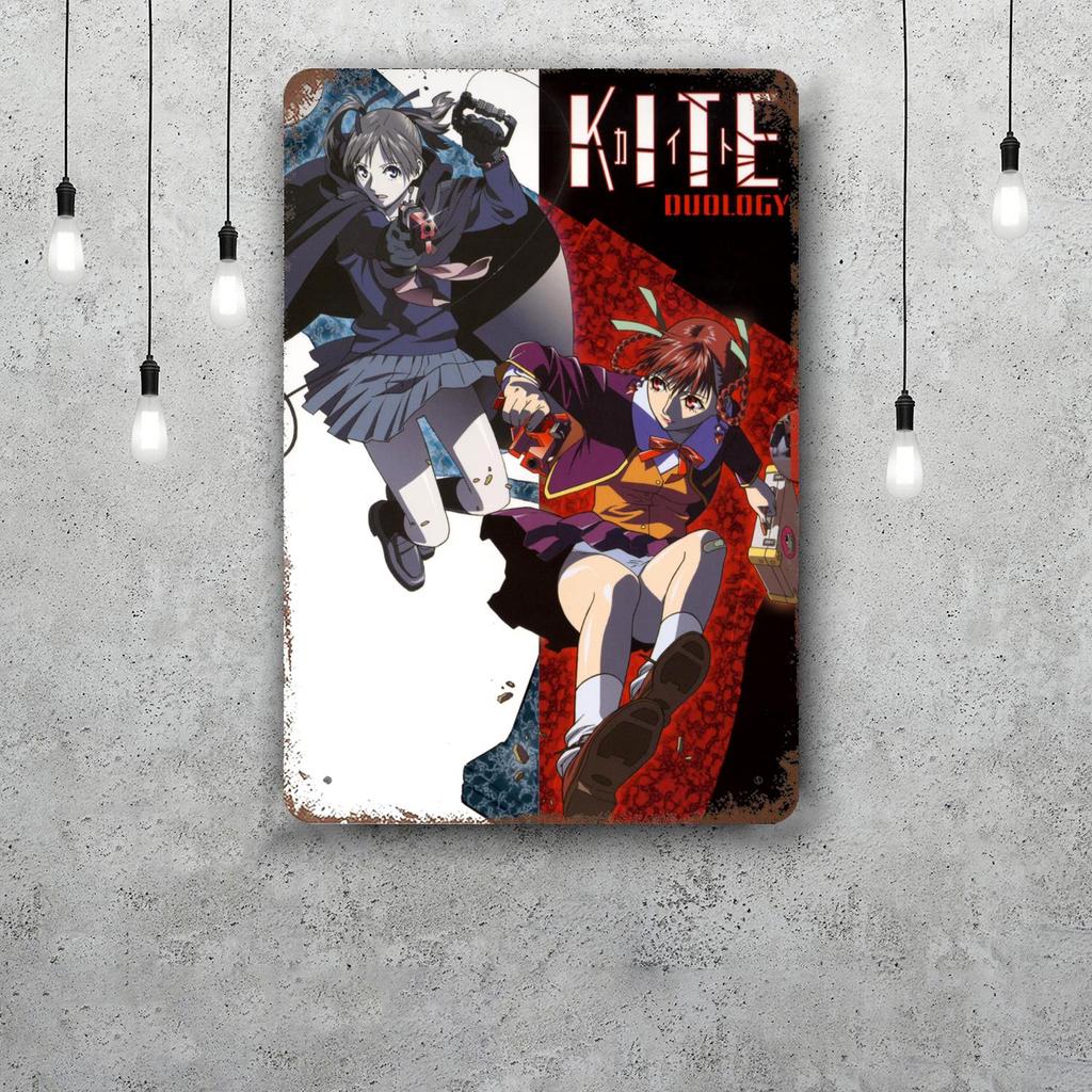 A kite ova Cartoon Classic Poster Rusty Metal Plaque Retro Decorative Plate Bar Man Cave Garage Club Metal Sign Wall Decoration