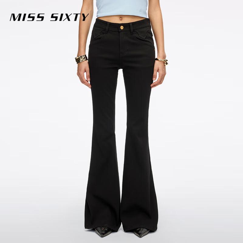 

MISS SIXTY Women s Mid-Waist Slim Flare Black Jeans 26
