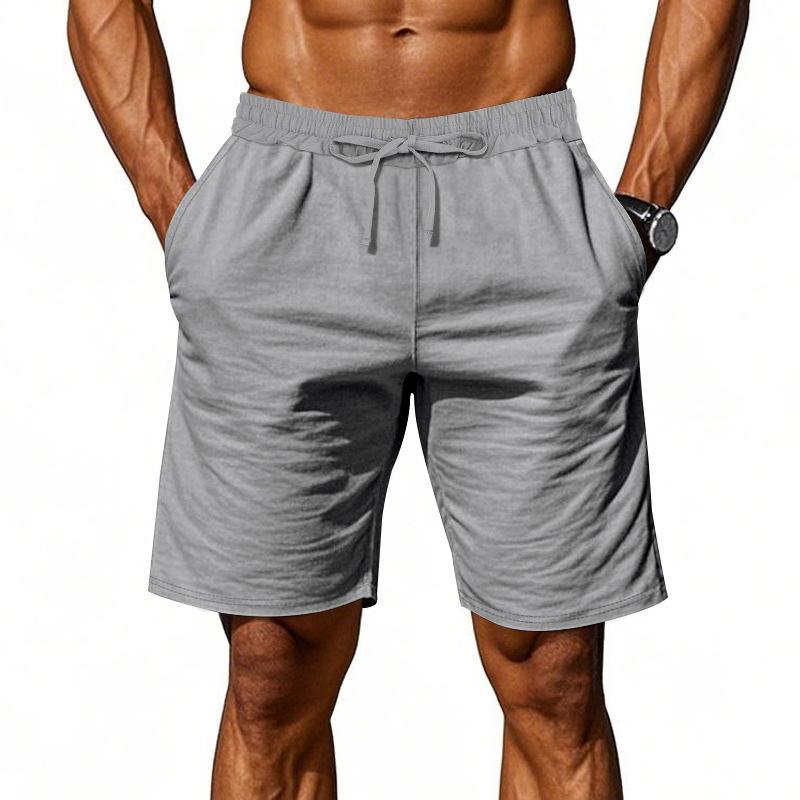 Men's Casual Shorts Cotton Elastic Waist Shorts Drawstring Summer Lightweight Shorts for Men Linen Casual Beach Vacation Yoga Golf Shorts with Pockets