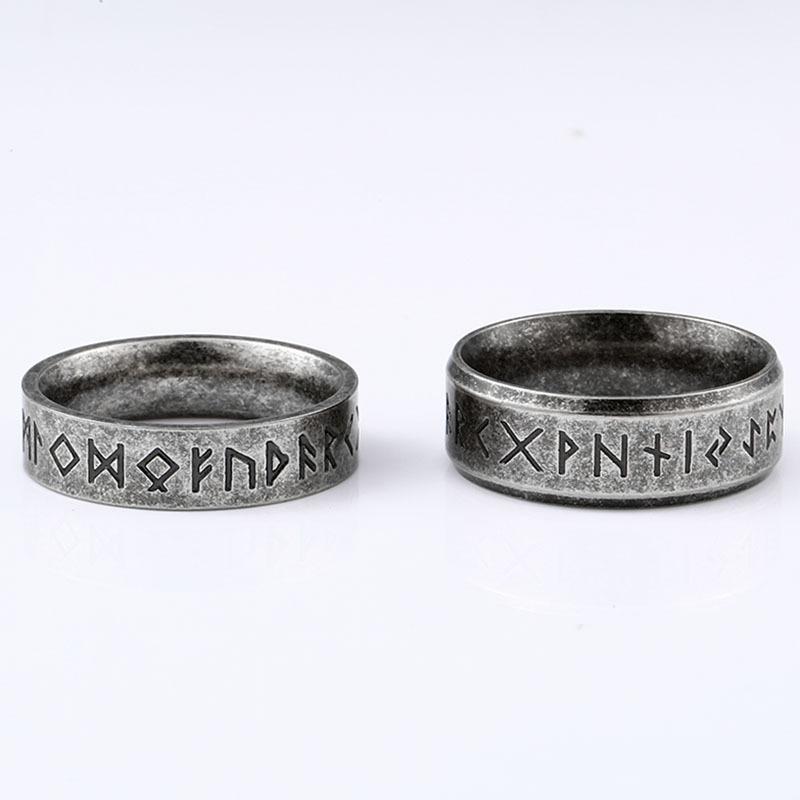 Men's Retro Rune Ring, Punk Style Trendy Design, Retro Ancient Ring Style, Party Jewelry Gift Collection