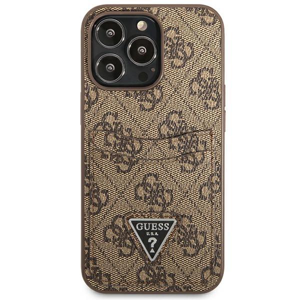 Guess Guhcp13Lp4Tpw Iphone 13 Pro / 13 6,1 Brązowy/Brown Hardcase 4G Triangle Logo Cardslot