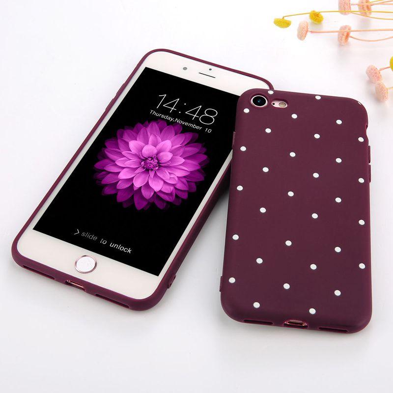 6 For Iphonex 6s 7 8 Plus Slim Shockproof Silicone Polka Dot Soft Tpu Case Cover