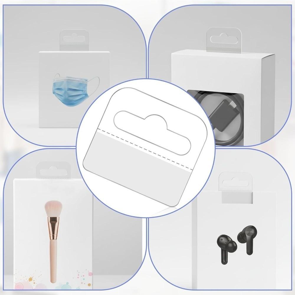 100PCS Self-Adhesive Plastic Hanging Tags PET Plastic Store Retail Hang Tabs Retail Display