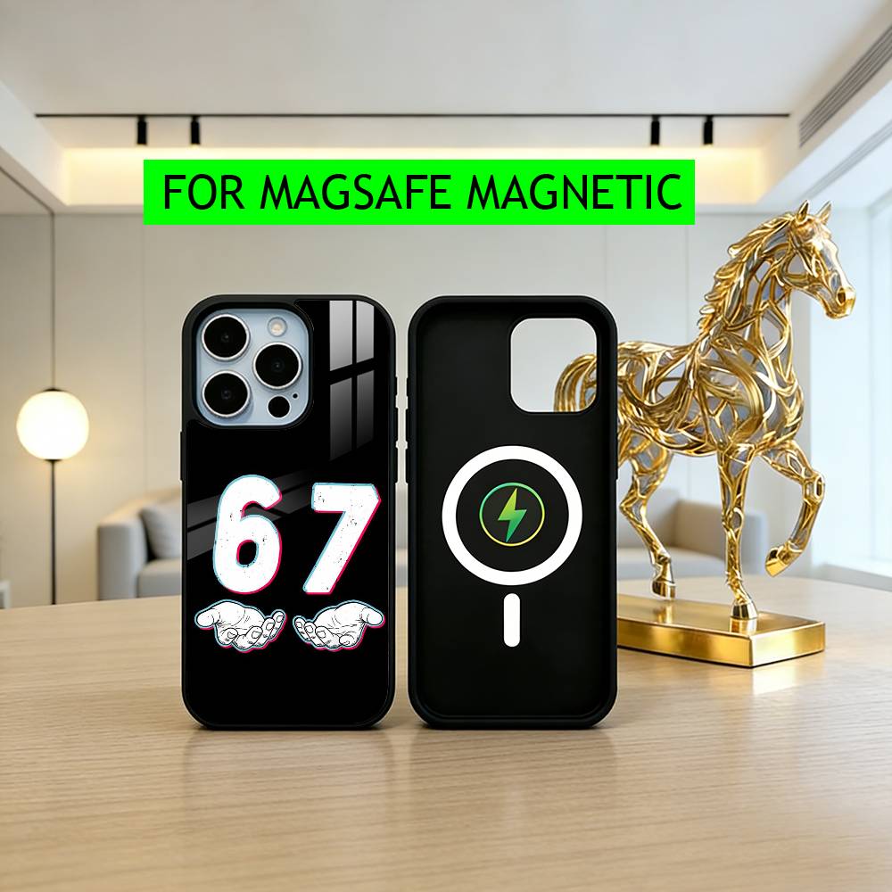 Six Seven 67 SS Phone Case For iPhone17,16,15,14,13,12,11 Plus,Pro Magnetic For Magsafe Wireless Charging