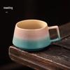 High-End Handmade Blue and Yellow Ceramic Coffee Cup & Saucer Set: Perfect for Housewarming, Weddings, or New Home Gifts