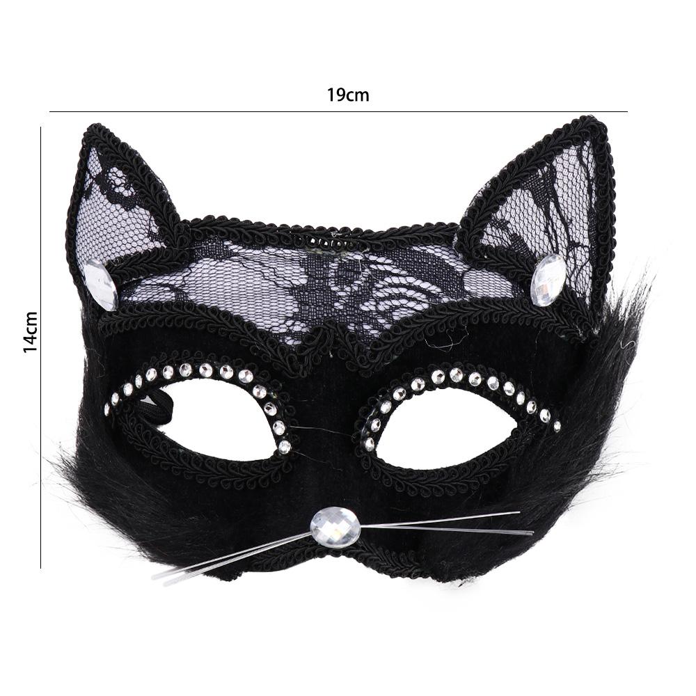 Katzenauge Schwarz Spitze Sexy Weihnachten Venezianische Maskerade Katzenmaske Kostümzubehör Partymaske