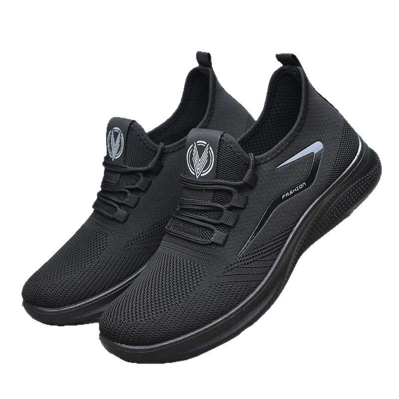 Men's Large Size Breathable Fly-Knit Casual Running Shoes for Spring & Autumn