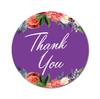 Darling Souvenir Pack Of 45 Pcs Round Chrysanthemum Floral Border Black Thank You Stickers-1.6