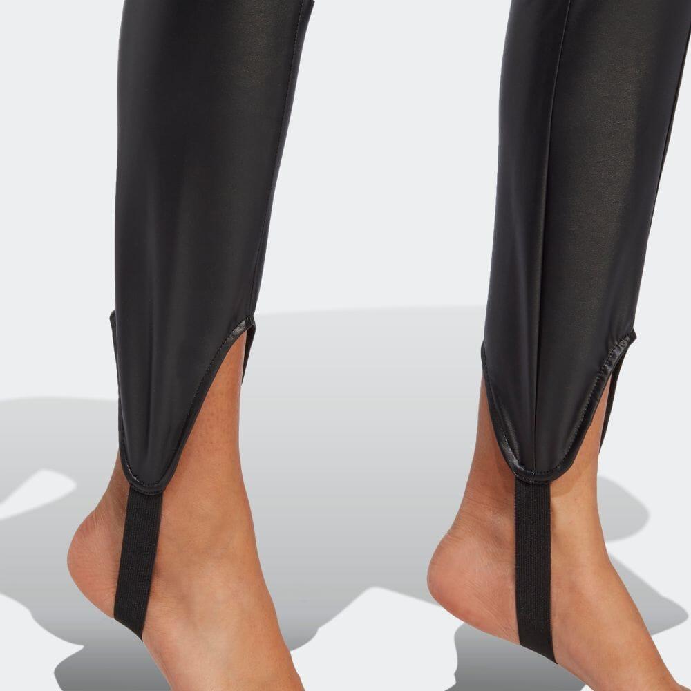 adidas Essentials High Waist Faux Leather Tight Fit Leggings Women Black IB4543