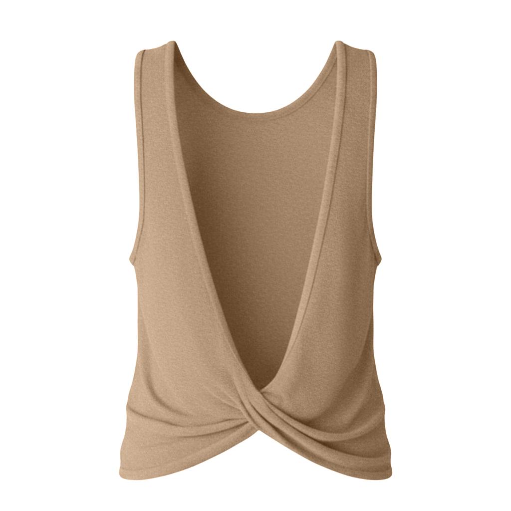 Women’s Sleeveless Open Back Tank Top Loose Fit Lightweight Athletic Yoga Workout Shirt for Gym Running Training
