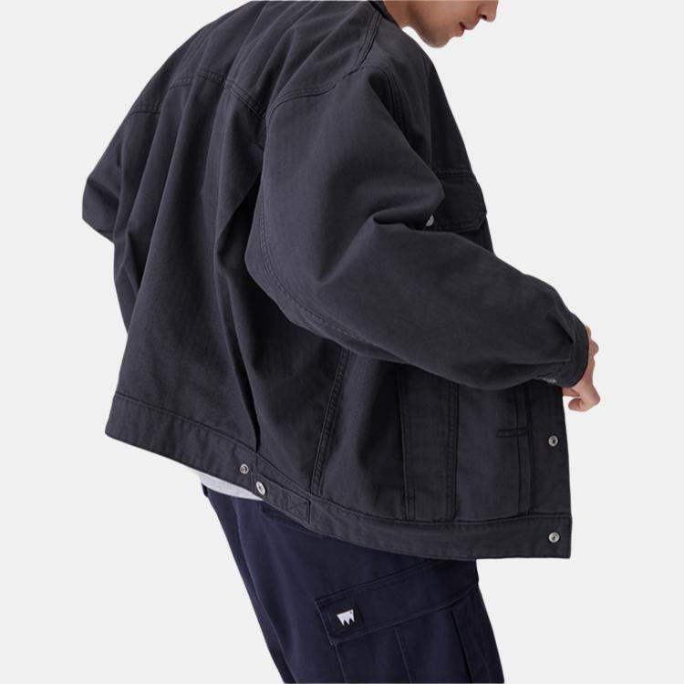 Levis Silver Label Solid Color Comfortable Loose Fit Long Sleeve Jacket Men Jacket Smoke-Gray A7306-0001