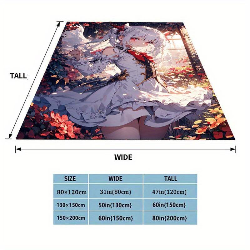 1pc Anime Character Flannel Fleece Throw Blanket - Contemporary Style, All-Season Cozy Sofa Bed Cover, Anti-Tear, Hand Wash