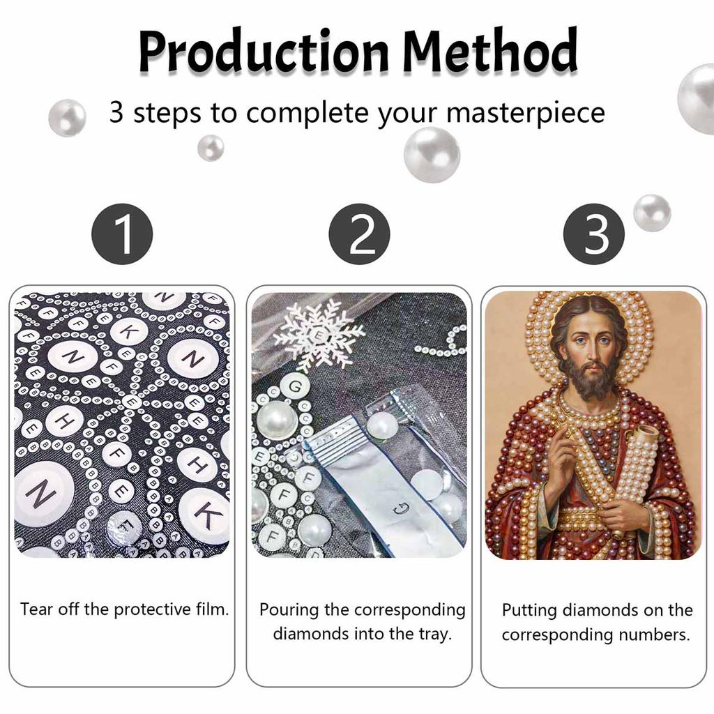 DIY 3D Pearl Diamond Painting Art Set Jesus Christ Religious Home Decor Art Set Wall Art