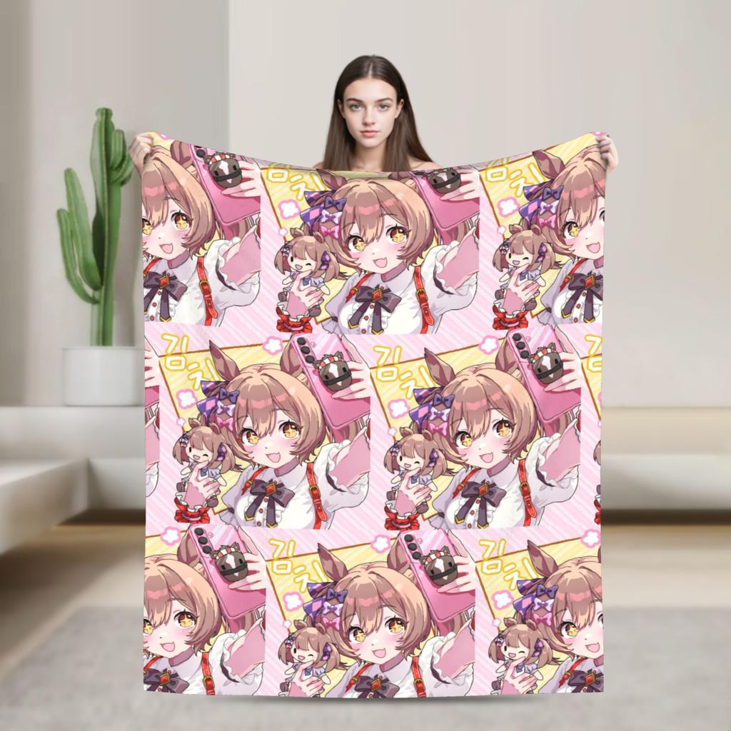 Umamusume Pretty Derby Mejiro Blanket Fleece Autumn/Winter Portable Lightweight Throw Blanket for Bed Bedroom Rug Piece