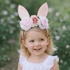 Floral Decoration Rabbit Ears Headbands Non-slip Cosplay Headbands Bunny Ears Hair Hoop  Children