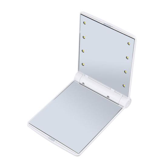 Foldable 8LED Lighted Makeup Vanity Mirror Tabletop Adjustable Brightness Lamp