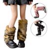 Women Cozy Winter Leg Warmers with Soft Furry Harajuku Fuzzy Plush Boot Cuffs Leg Covers for Indoor and Outdoor Use
