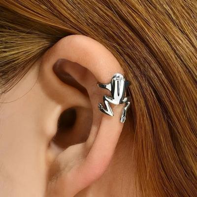 Clips d'oreille grenouille rétro tendance: Design Hip-Hop Punk Européen & Américain, Pas de Piercing Nécessaire