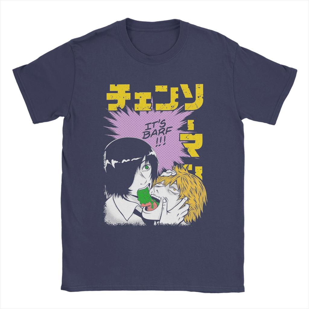 Herren Chainsaw Man Japanischer Manga T-Shirts 100% Baumwolle Kleidung Lustige Kurzarm Rundhals T-Shirts 6XL T-Shirt