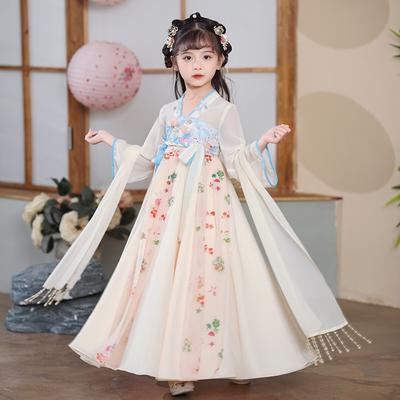Dívka Hanfu starověký kostým děti Čínský styl holčičí šaty Tang šaty princezna sukně národní kroj děti