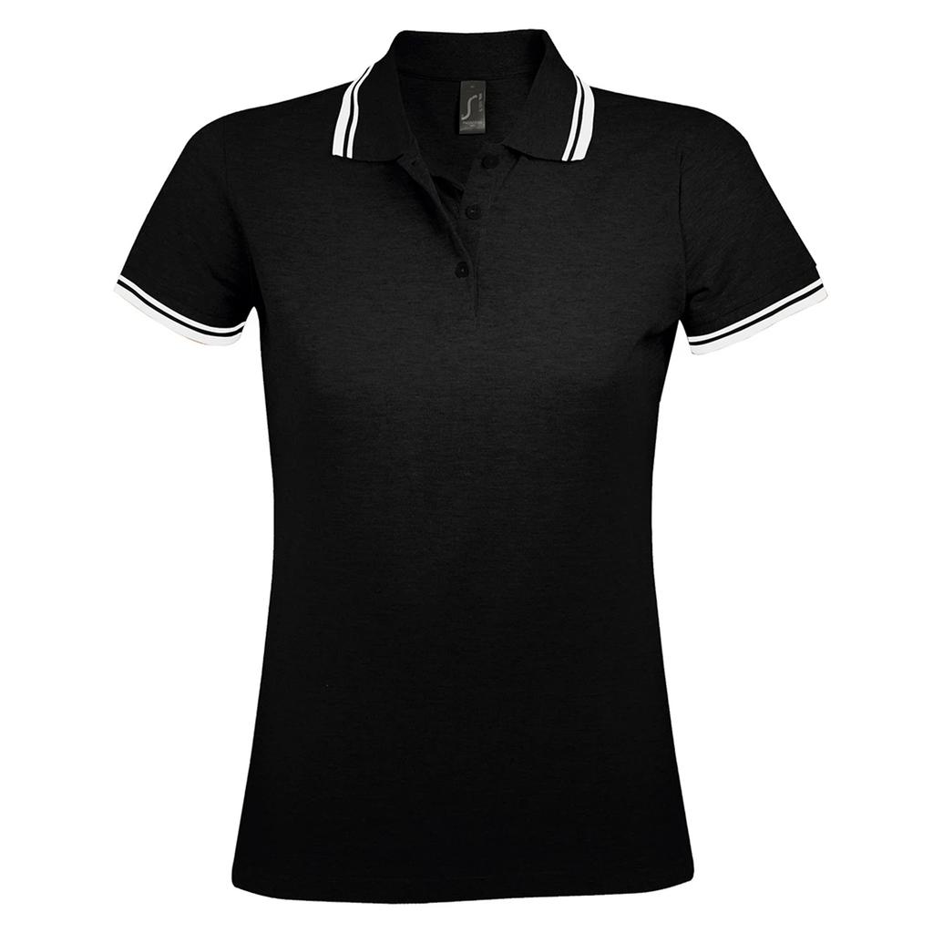 SOLS Womens/Ladies Pasadena Tipped Short Sleeve Pique Polo Shirt