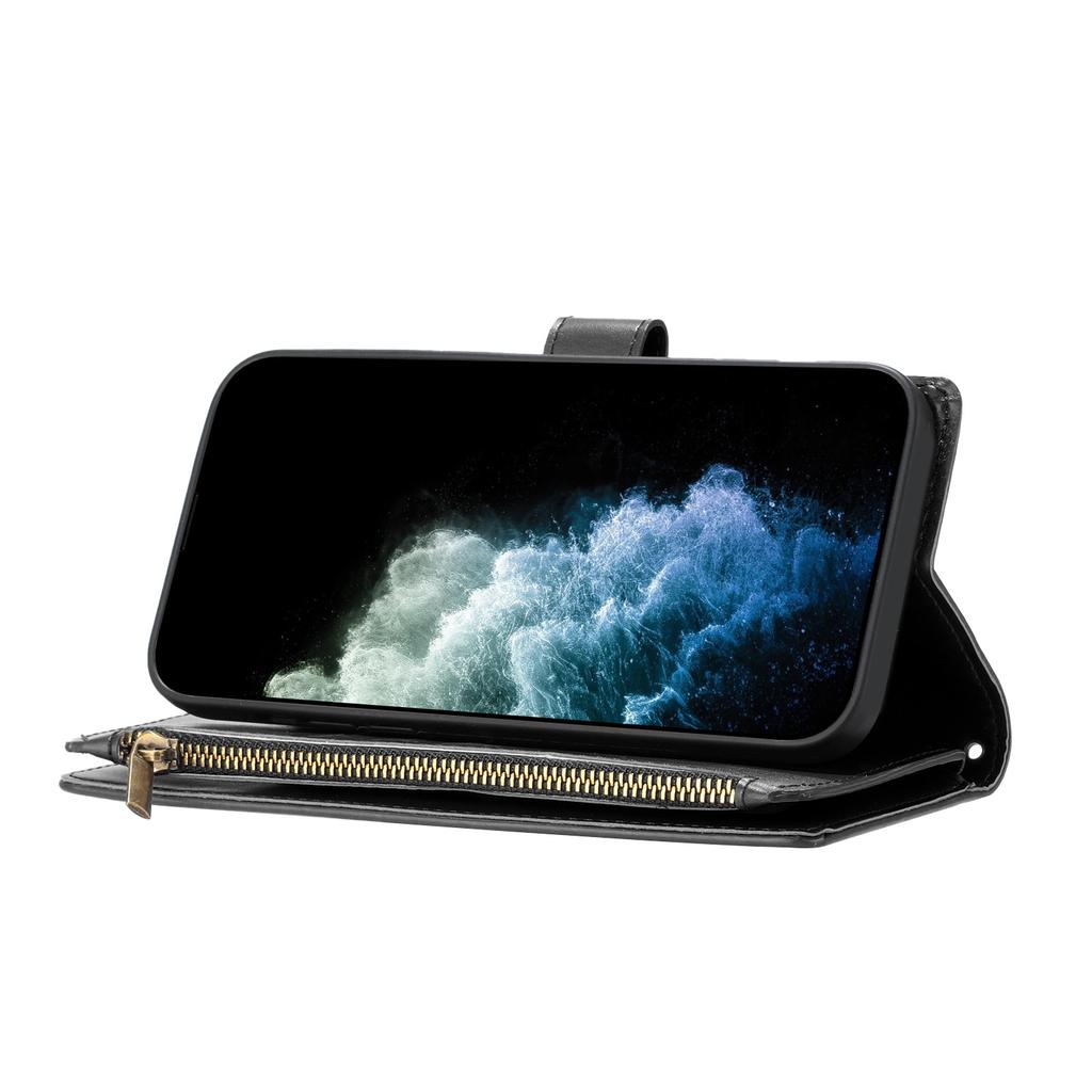 For Xiaomi Poco M8 5G/Redmi Note 15 5G (Global)/15 4G (Global) Leather Case Zipper Wallet Stand Shockproof Phone Cover with Wrist Strap