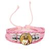 Virgin Mary Baby Jesus Christian Catholicism Jewelry Black Button Leather Bracelet Blessed Mother Religious Glass Cabochon Gift