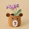 Mini Animal Crochet Potted Cute Handwoven Cartoon Flowers Creative Hand-knitted Car Home Desktop Shelf Decor Items Gift