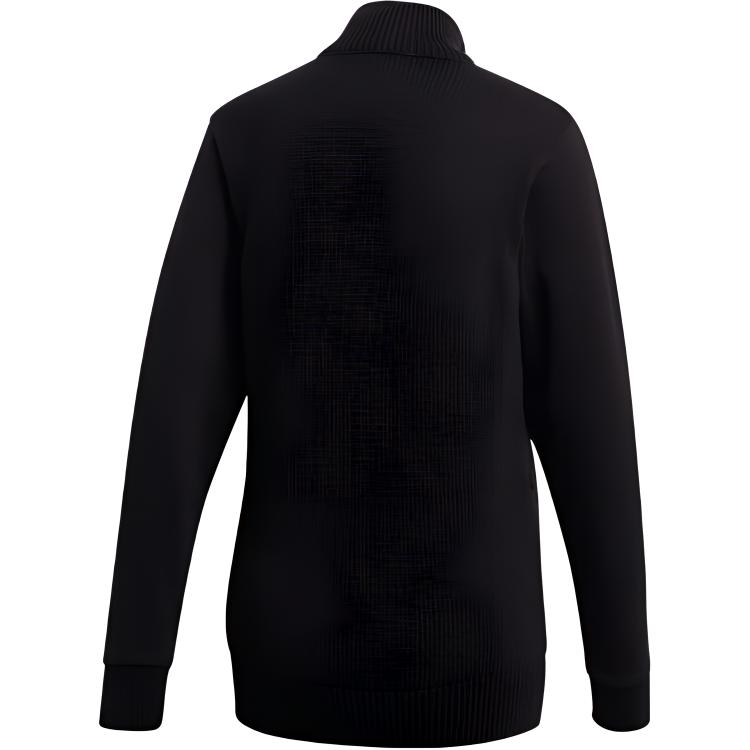 Adidas Originals Sweat Striped Design Versatile Sports Soft Comfortable Stand Collar Jacket Women Jacket Black FU1752