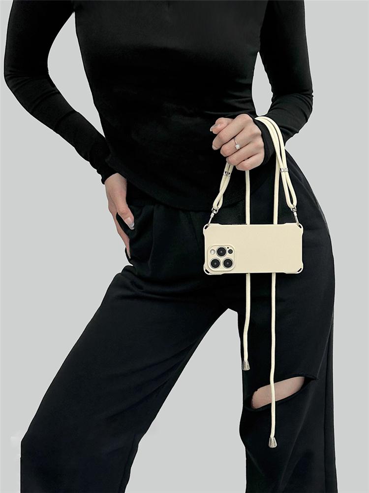 Šňůrka na krk Crossbody Lano Popruh Lanyard Pouzdro na telefon Pro iPhone 15 12 13 14 Pro Max Plus Matný Měkký Silikon Nárazuvzdorný Kryt