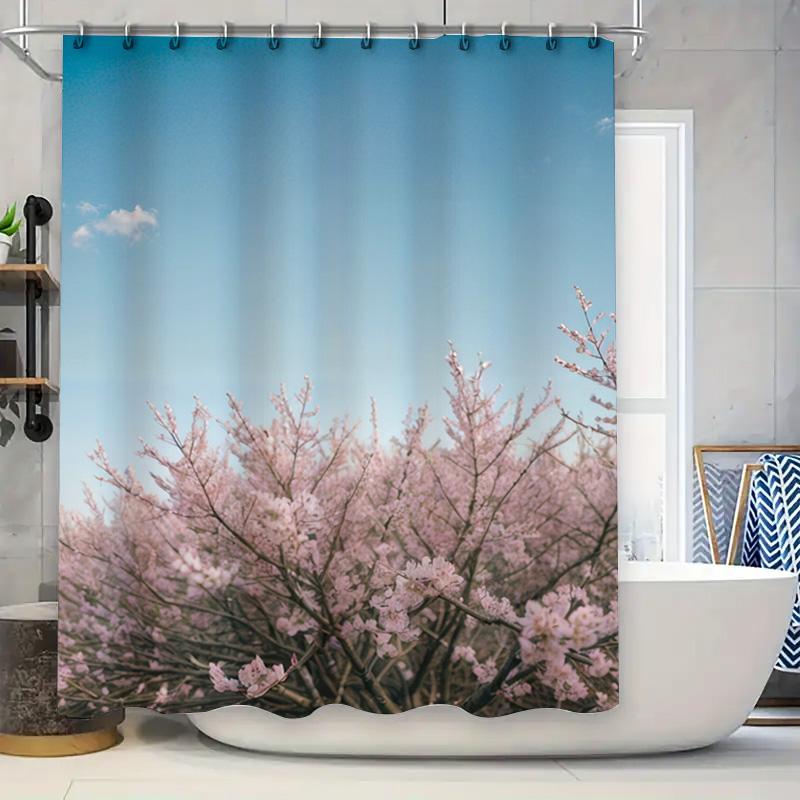 

Fall Forest Shower Curtain Watercolor Print with Multicolored Leaves for Bathroom Decor in Yellow Green Red Orange Colors 90x180cm