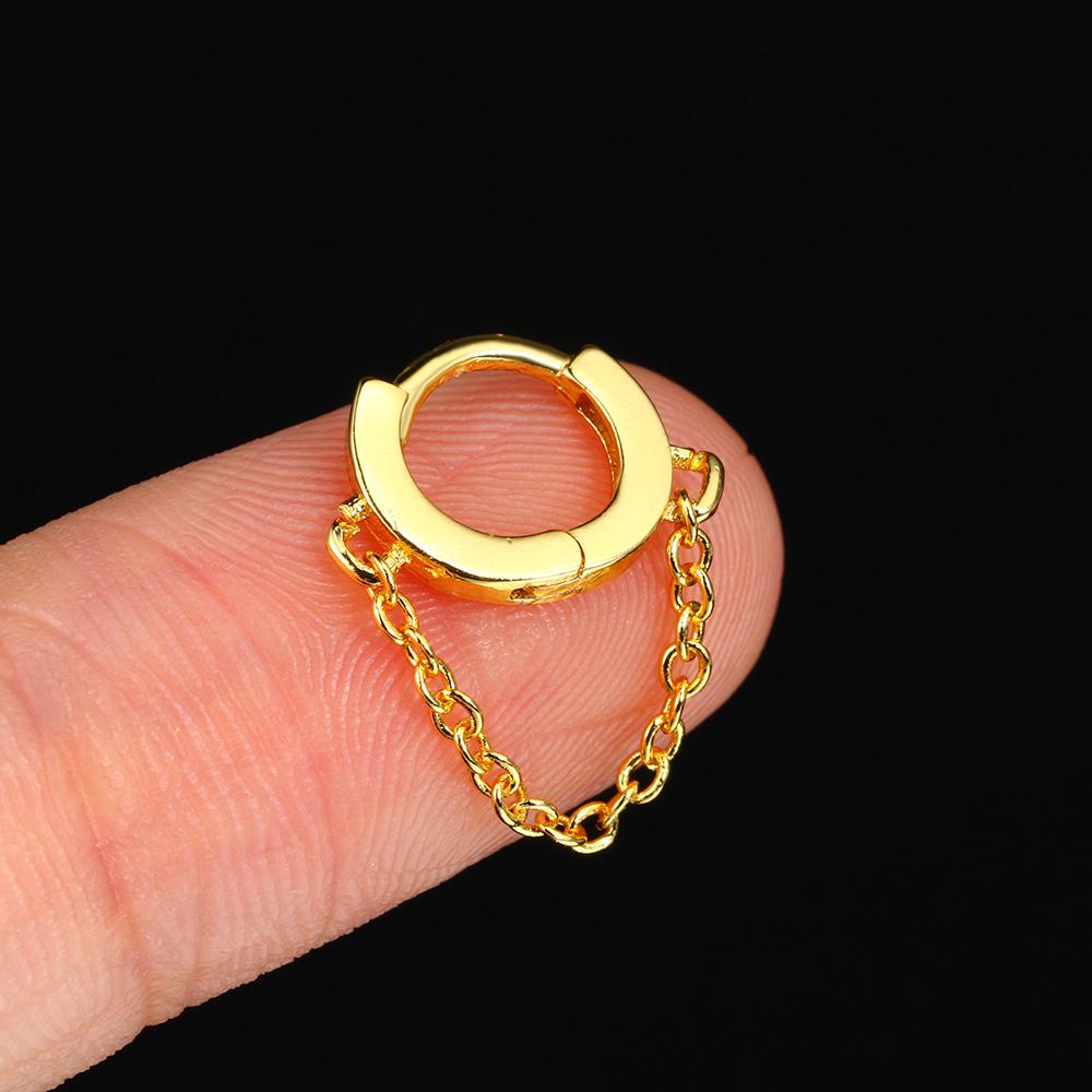 1 pz Orecchini a Cerchio Helix Daith Tragus Y2k per Donne Ragazze Colore Oro Zirconia Orecchino Cartilagine Nuovo Gioiello da Ragazza