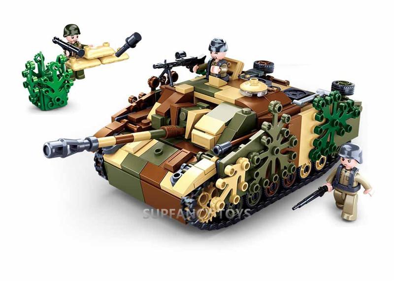 524Pcs Ww2 Stug Iii Armored Fighting Vehicle Construction Blocks Set Educational Military Troops Plaything For Kids
