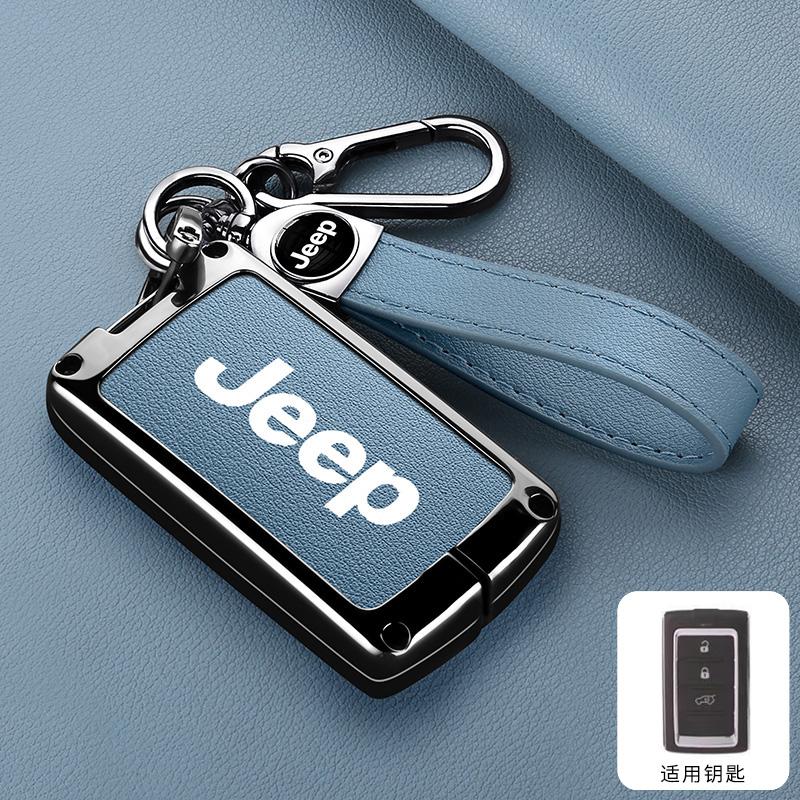 3/4/5 Buttons For Jeep Grand Cherokee Wagoneer Obsidian II 2021 2022 2023 Accessories Metal Leather Car Remote Key Case Cover