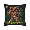 Bigfoot Hiking Illustration Printed Pillow Case Square Pillow Cover For Sofa Car Home Decor Vintage Pillowcases