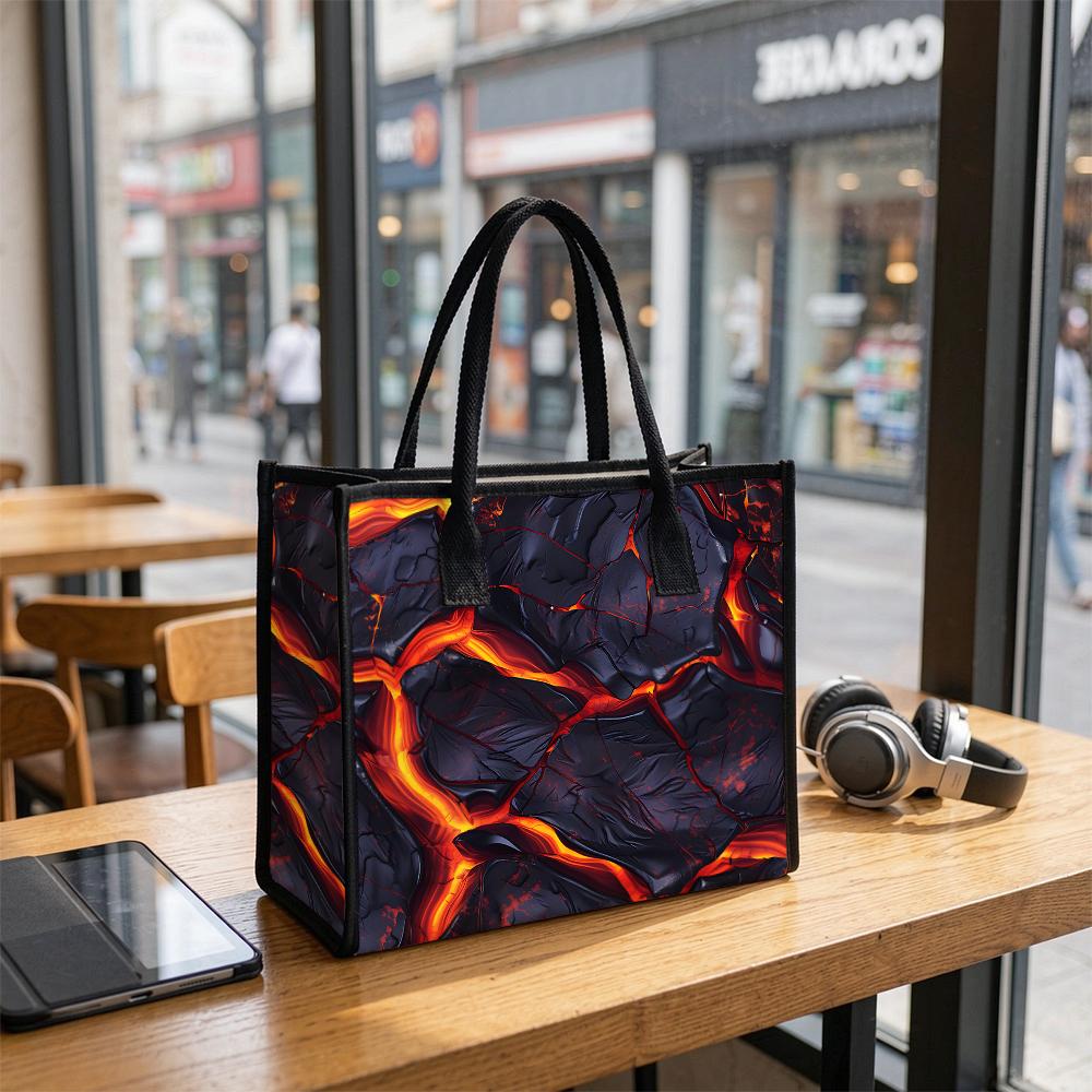 Lava Pattern Tote Bag Fashionable Casual Large Capacity Daily Shopping Shoulder Handbag