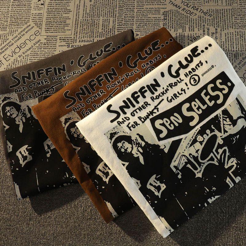 Pure Cotton Summer Retro Short Sleeved T-shirt for Men Ins Trendy Loose Half Sleeved Top T-shirt