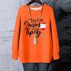 Ladies' Christmas Printed Round Neck Long Sleeved T-shirt Sweatshirt Top
