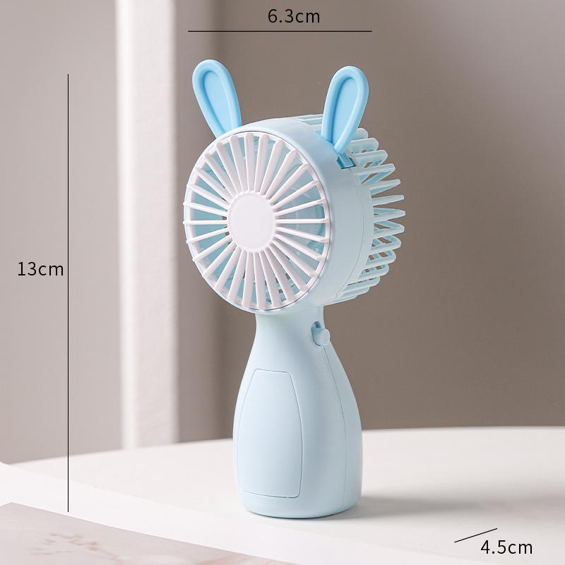 2025 New Hot-Selling Student Cartoon Handheld USB Fan with Large Lithium Battery and Lanyard