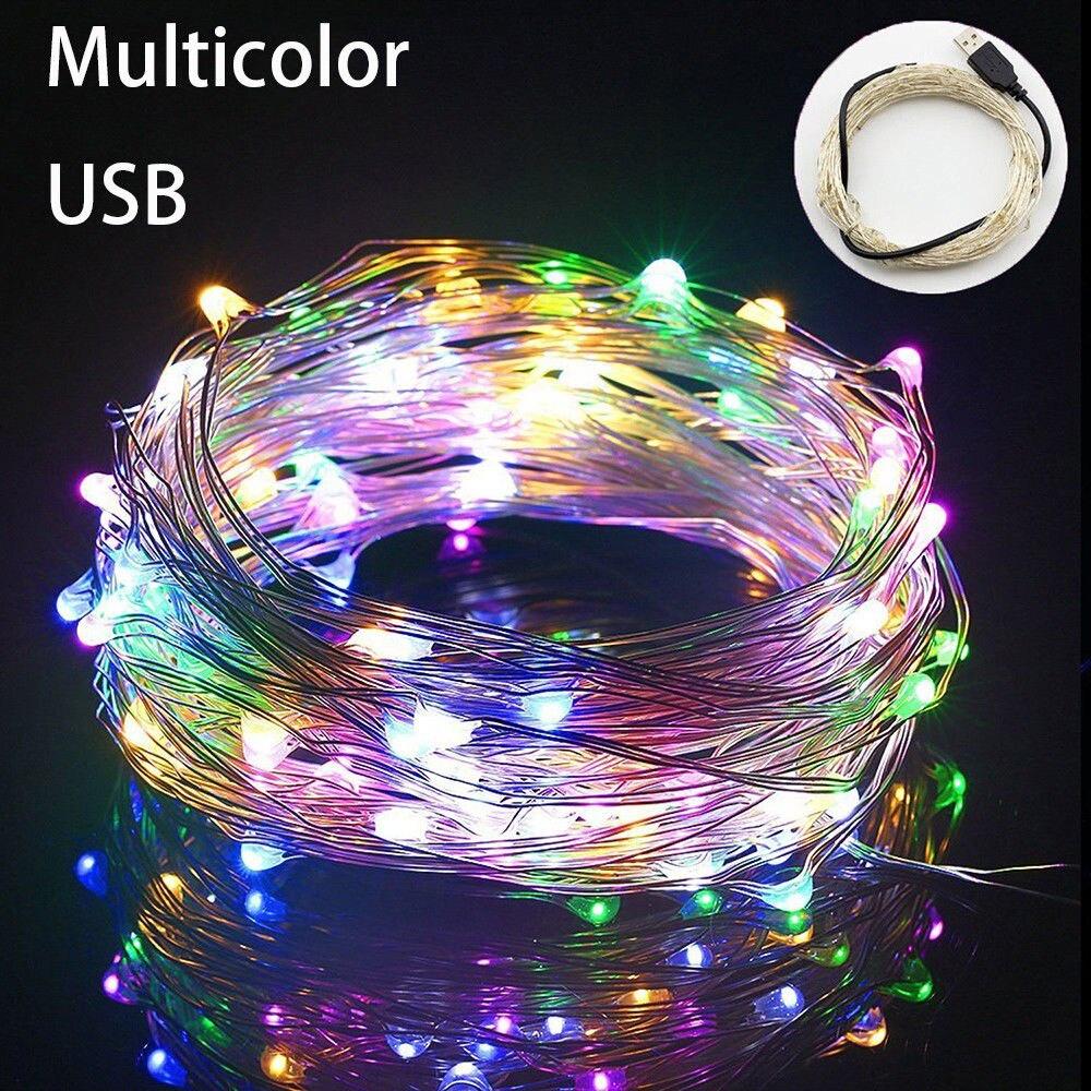 Led Outdoor 100leds String Lights Fairy Holiday Christmas Party Garland Waterproof Lights 8mode 10m