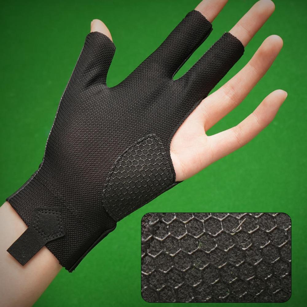 Left Hand Billiards Gloves Anti-sweat Wear-resistant Open 3 Fingers Gloves Light Breathable Three Finger Gloves