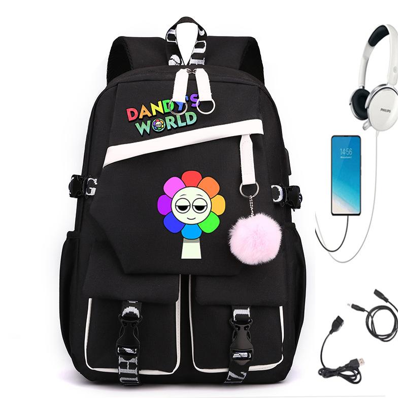 Personalized Printed USB Backpack, Large Capacity Korean Version of Trendy Primary and Secondary School Schoolbag