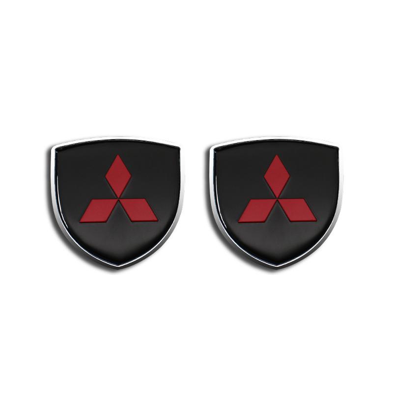 3D Metal Styling Body Fender Decoration Shield Stickers For Mitsubishi Ralliart Asx Lancer 10 Outlander L200 Xpander Pajero V73
