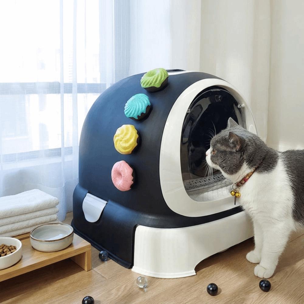 4pcs Donut Shaped Pet Deodorizer Light Fragrance Litter Box Odor Remover Pet Travel Carrier