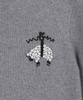 BROOKS BROTHERS Merino Wool Cashmere Beaded Logo Sweater (Charcoal) (Bbwrwm3684Vew)