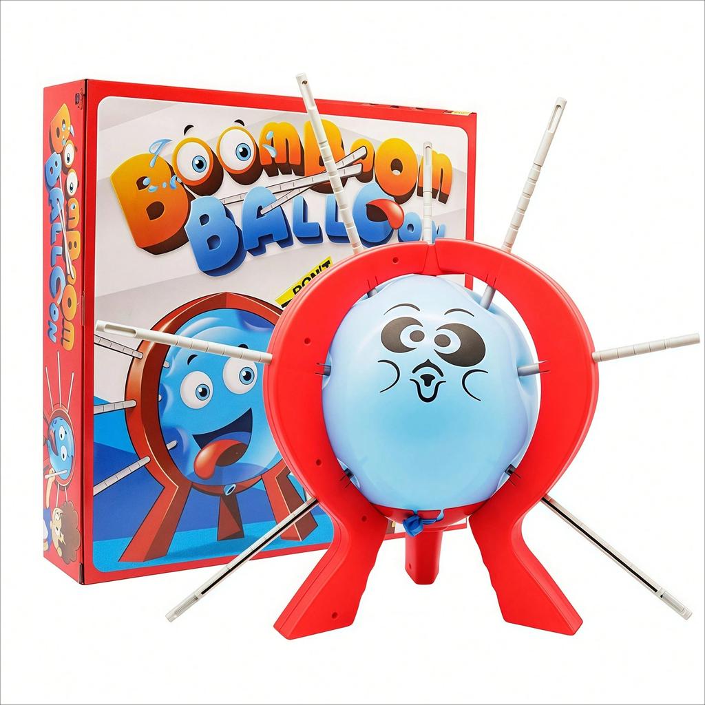 1 Set Balloon Popping Party Game Kit, Funny Tabletop Game For Family, Includes 10 Balloons, 9 Sticks, Dice, Stand, Frame To Pop Balloons, Pranks