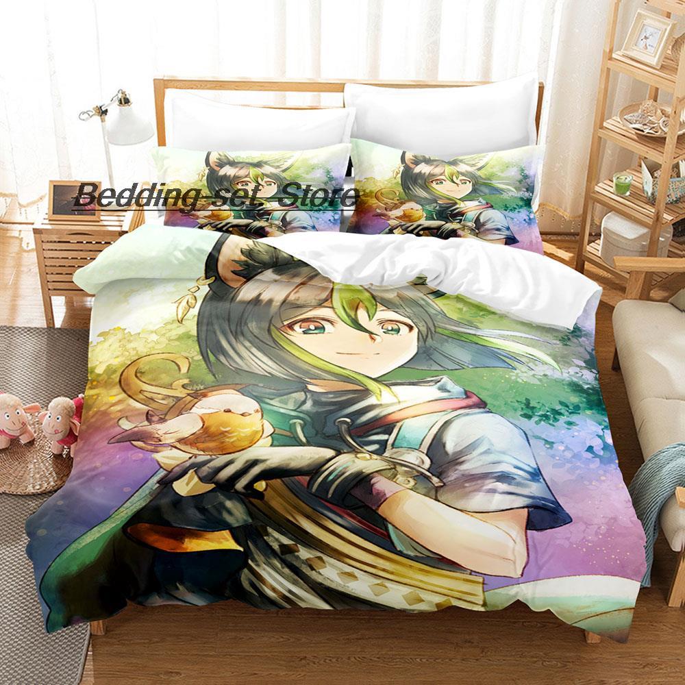 Kawaii Genshin Impact Tighnari Sängkläder Set Enkelt Twin Full Queen King Size Sängset Aldult Barn Sovrum Påslakanset